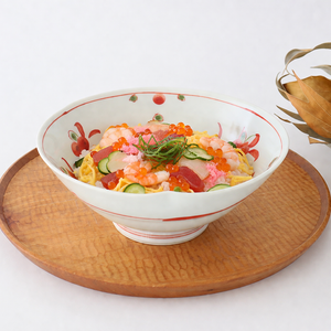 Banreki Hand-painted  Vermilion 18cm/7.1in | Multi-use Bowl Hasami Ware