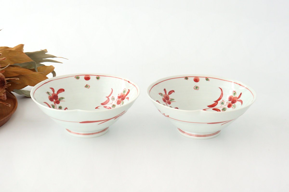 Banreki Hand-painted  Vermilion 18cm/7.1in | Multi-use Bowl Hasami Ware