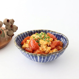 Oval Small Bowl Blue Tokusa | Kobachi Hasami Ware