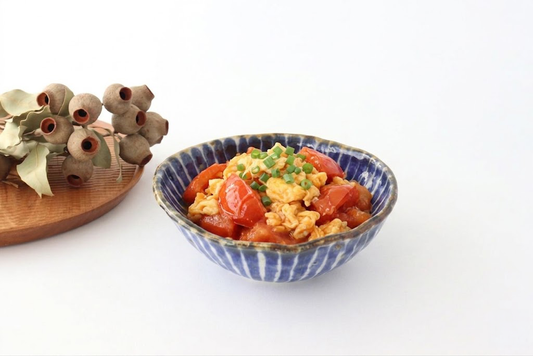 Oval Small Bowl Blue Tokusa | Kobachi Hasami Ware