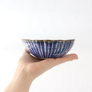 Oval small porcelain, dyed jukusa, Hasami ware