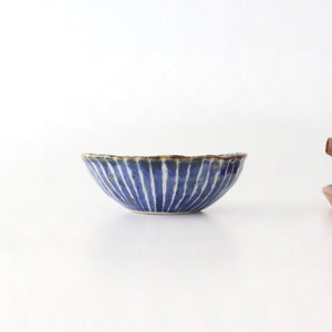 Oval small porcelain, dyed jukusa, Hasami ware