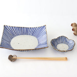 Plum-shaped small plate, porcelain, dyed jukusa, Hasami ware