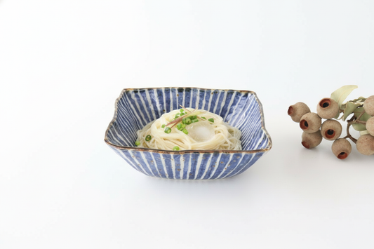 Square Bowl Blue Tokusa | Serving Bowl Hasami Ware