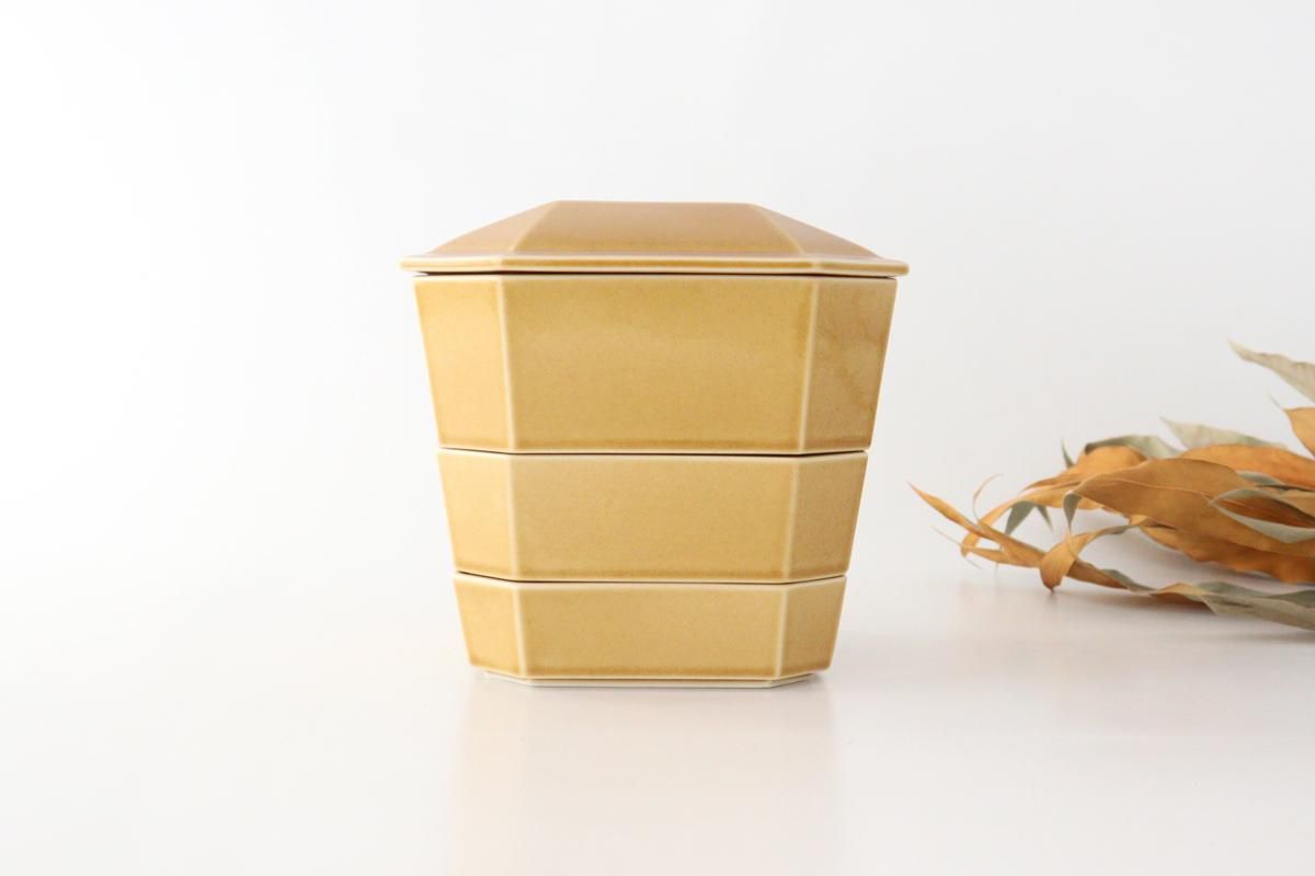 Three-tier Jyubako Bento BoX Beige | Mino Ware