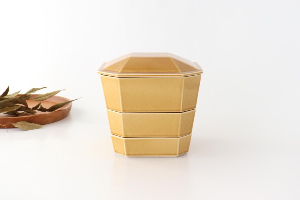 Three-tier Jyubako Bento BoX Beige | Mino Ware