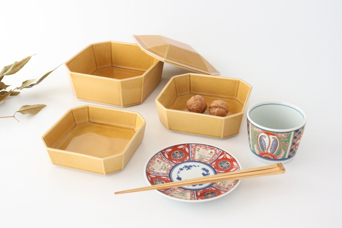 Three-tier Jyubako Bento BoX Beige | Mino Ware