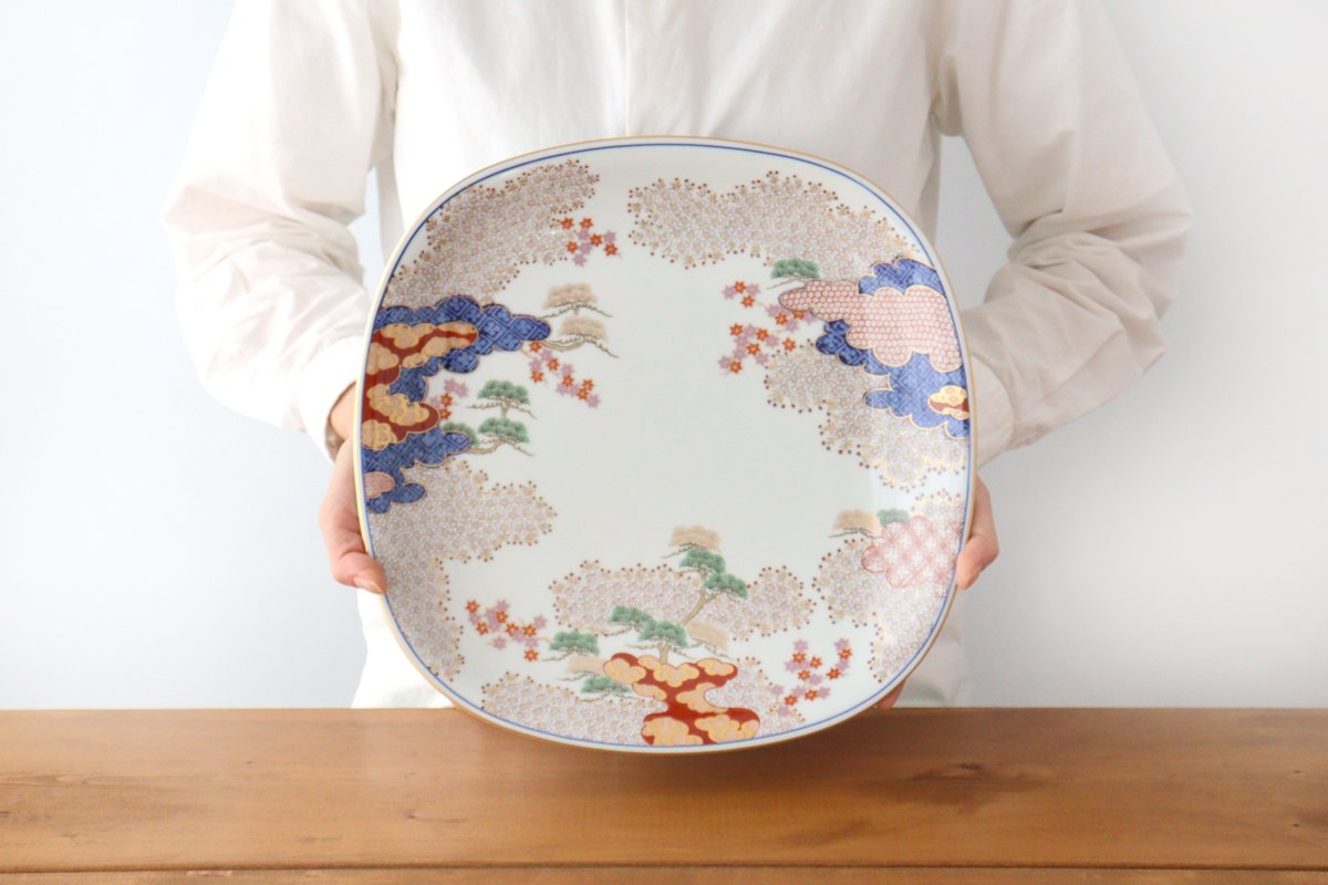 Serving plate Spring and autumn pattern Porcelain Arita ware