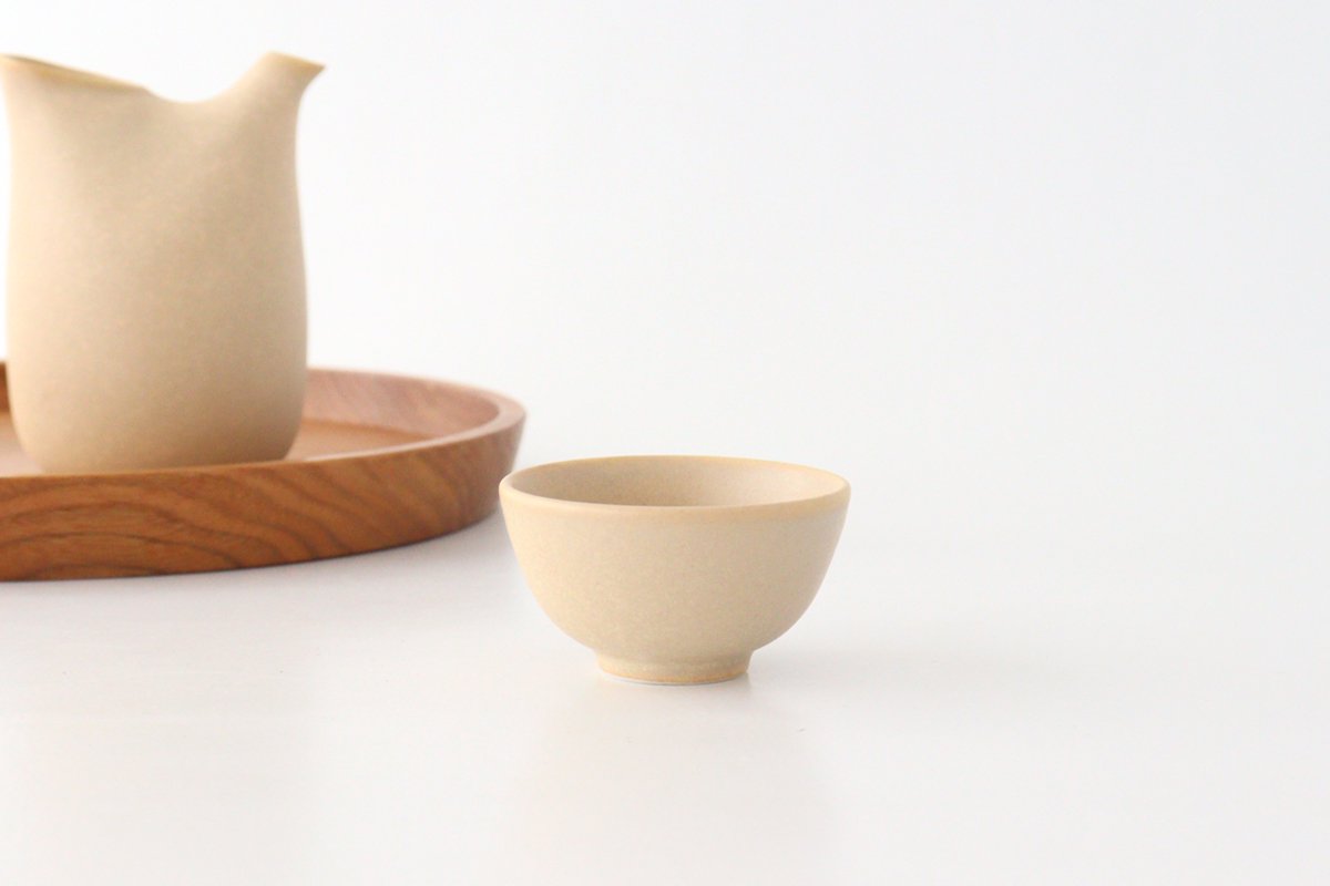 Sake Cup Choko Beige | Mino Ware