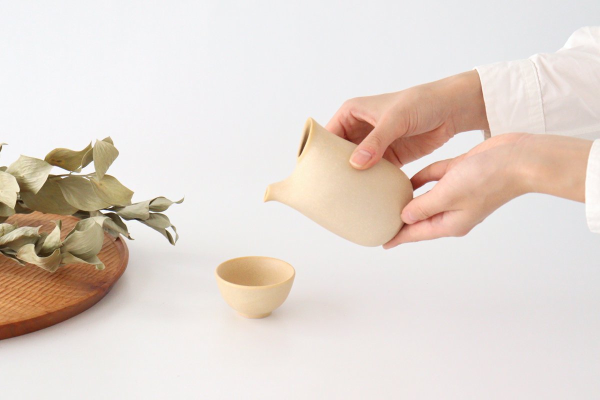 Sake Cup Choko Beige | Mino Ware