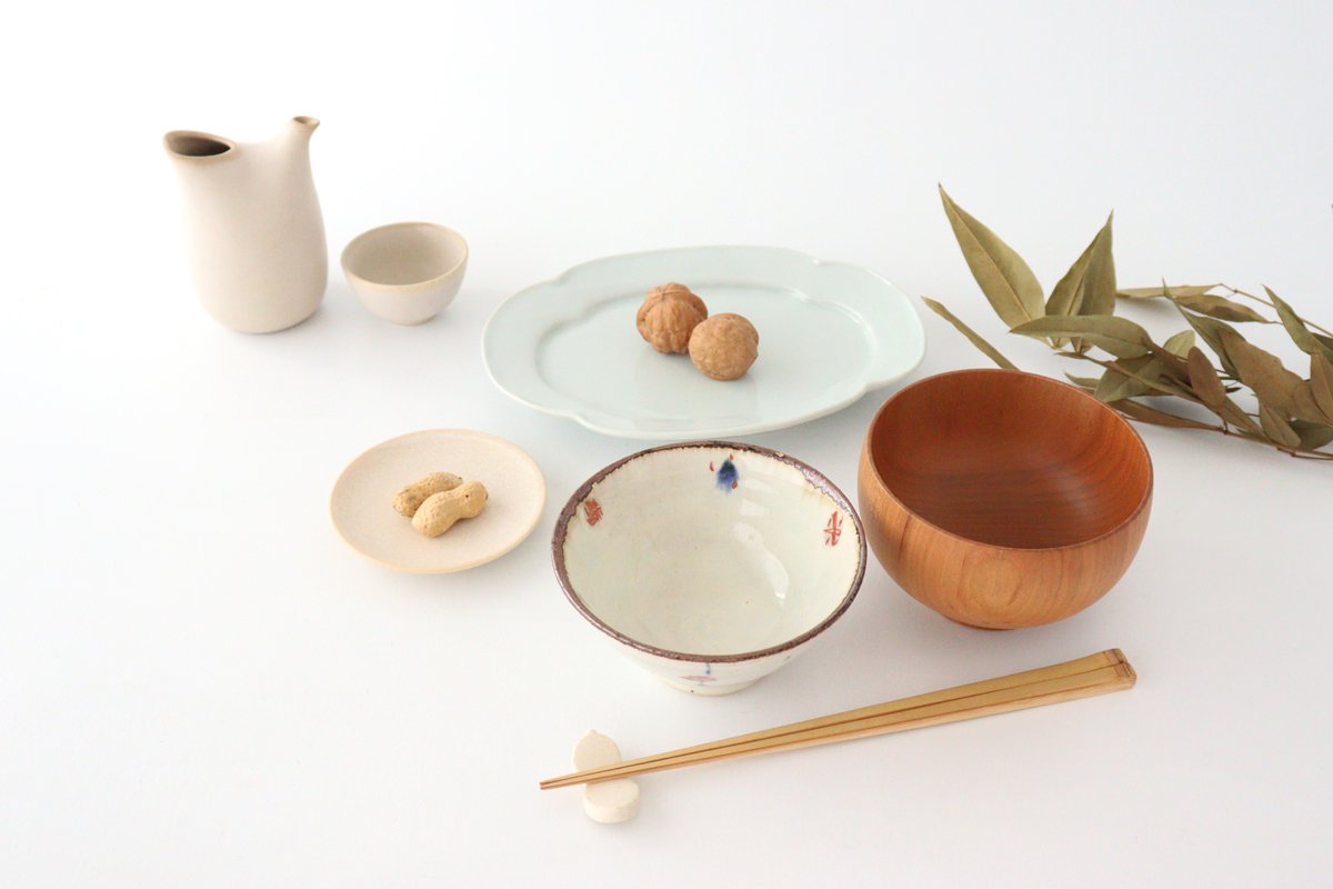3-piece sake set, rice white porcelain, Mino ware
