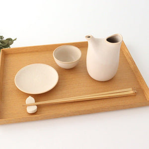 3-piece sake set, rice white porcelain, Mino ware