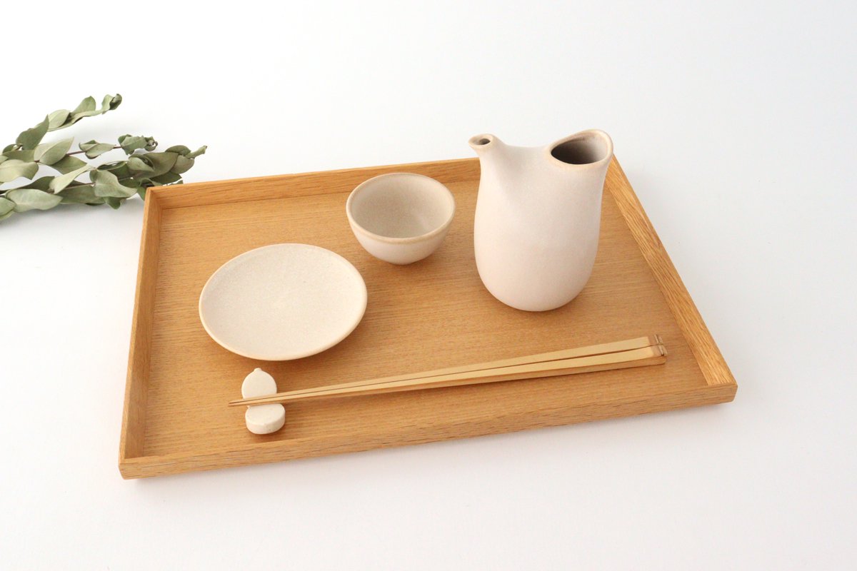 3-piece sake set, rice white porcelain, Mino ware