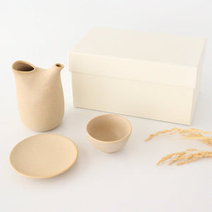 3-piece Sake Set Beige | Mino Ware