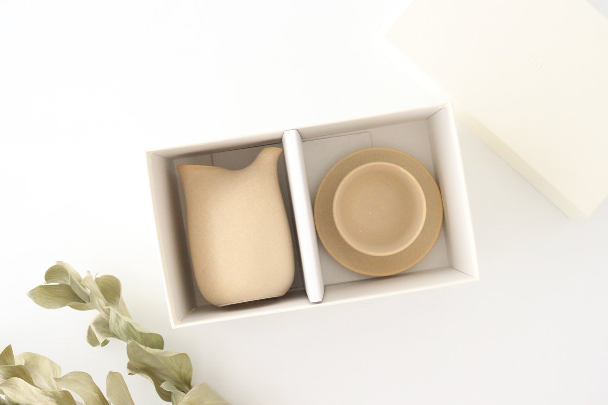 3-piece Sake Set Beige | Mino Ware