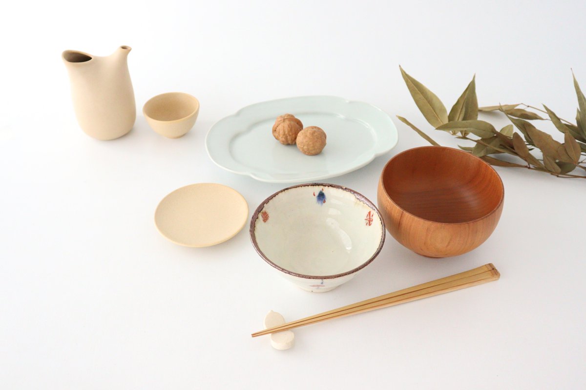 3-piece Sake Set Beige | Mino Ware