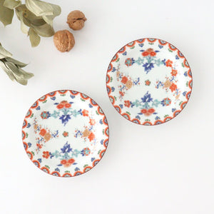 Small Round Plate Plum and Chrysanthemum Pattern | Arita Ware