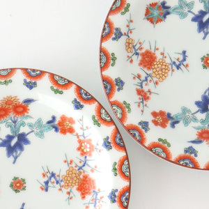 Small Round Plate Plum and Chrysanthemum Pattern | Arita Ware