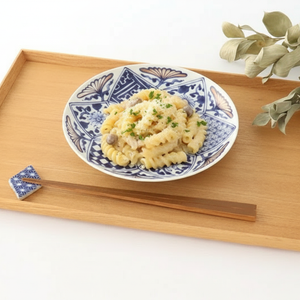 Rinkurou Kiln Round Plate Flower Blue and Silver 18.5cm/7.3in | Hasami Ware