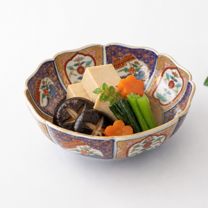 Rinkurou Kiln Deep Bowl Old Imari Flower Pattern | Serving Bowl Hasami Ware
