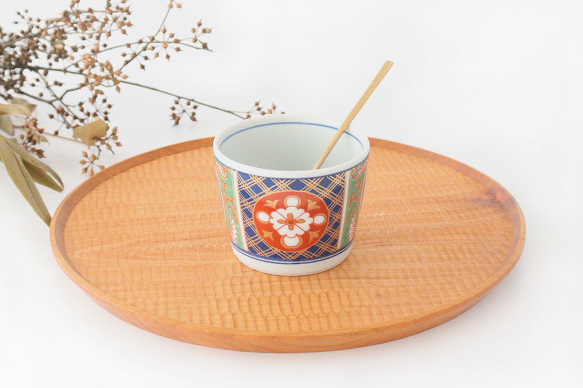 Rinkurou Kiln Soba Choko Old Imari Blue and Gold Flower | Free Cup Hasami Ware