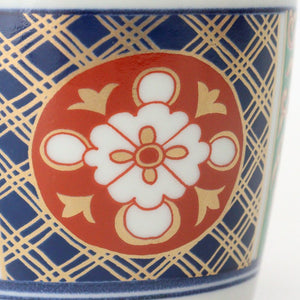 Rinkurou Kiln Soba Choko Old Imari Blue and Gold Flower | Free Cup Hasami Ware