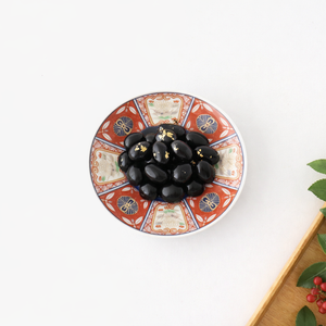 Rinkurou Kiln Small Round Plate Old Imari Style Flower Pattern 12cm/4.7in | Hasami Ware