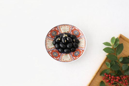 Rinkurou Kiln Small Round Plate Old Imari Style Flower Pattern 12cm/4.7in | Hasami Ware