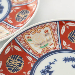 Rinkurou Kiln Small Round Plate Old Imari Style Flower Pattern 12cm/4.7in | Hasami Ware