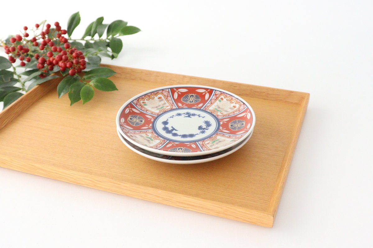 Rinkurou Kiln Small Round Plate Old Imari Style Flower Pattern 12cm/4.7in | Hasami Ware