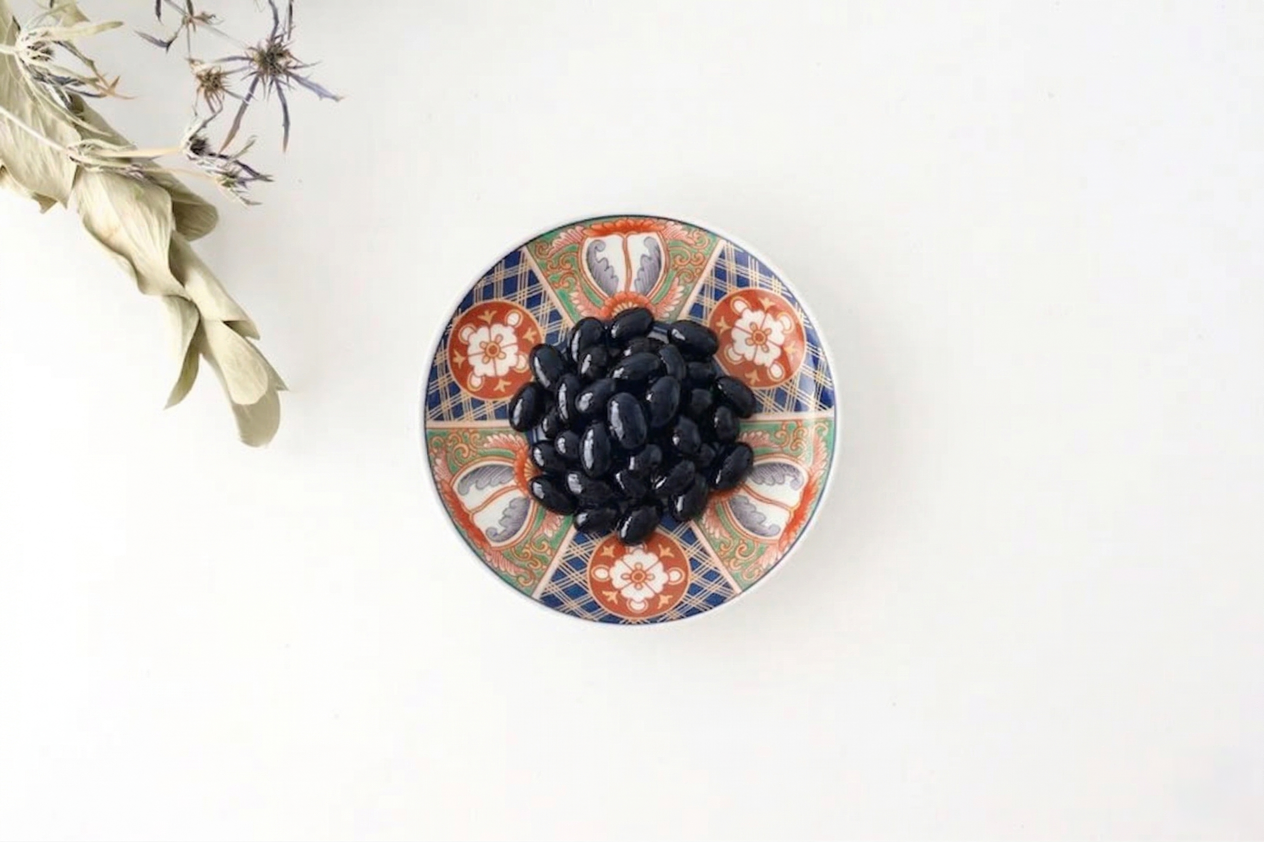 Rinkurou Kiln Small Round Plate Old Imari Style Blue&Gold Flower Pattern 12cm/4.7in | Hasami Ware