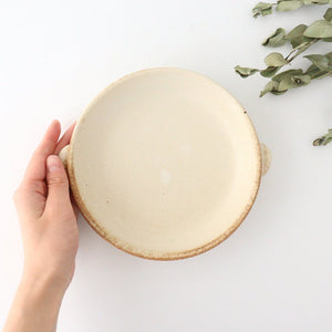 Oven plate white heat resistant pottery Mino ware