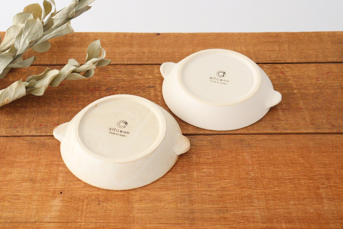 Oven plate white heat resistant pottery Mino ware