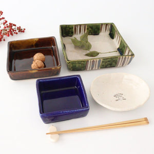 Square bowl large Oribe pottery Kitagama Kasen Hiroshige Kato Seto ware