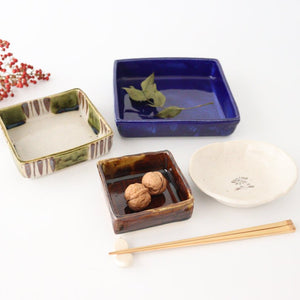 Square bowl medium Oribe pottery Kitagama Kasen Hiroshige Kato Seto ware