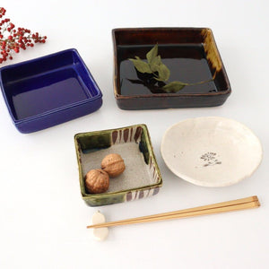 Kitagama Kasen Hiroshige Kato Small Square Bowl Oribe | Kobachi Seto Ware