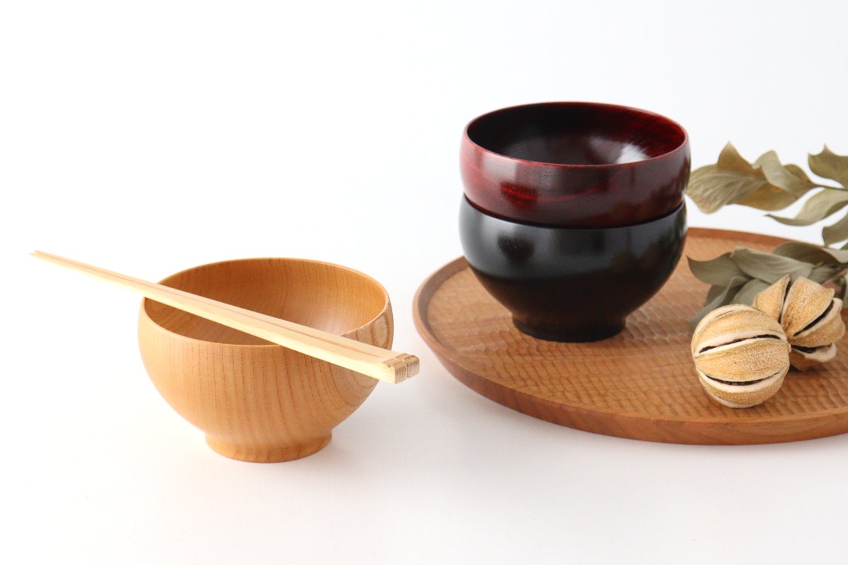 Sen Chitose Soup Bowl Zelkova | Yamanaka Lacquerware