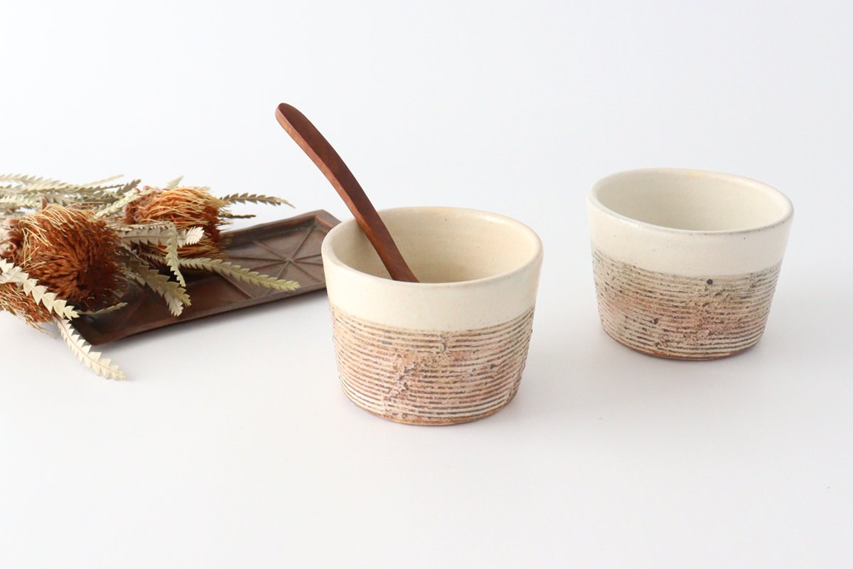 Fuchira horizontal carving Bodega cup pottery Furuya Seisho