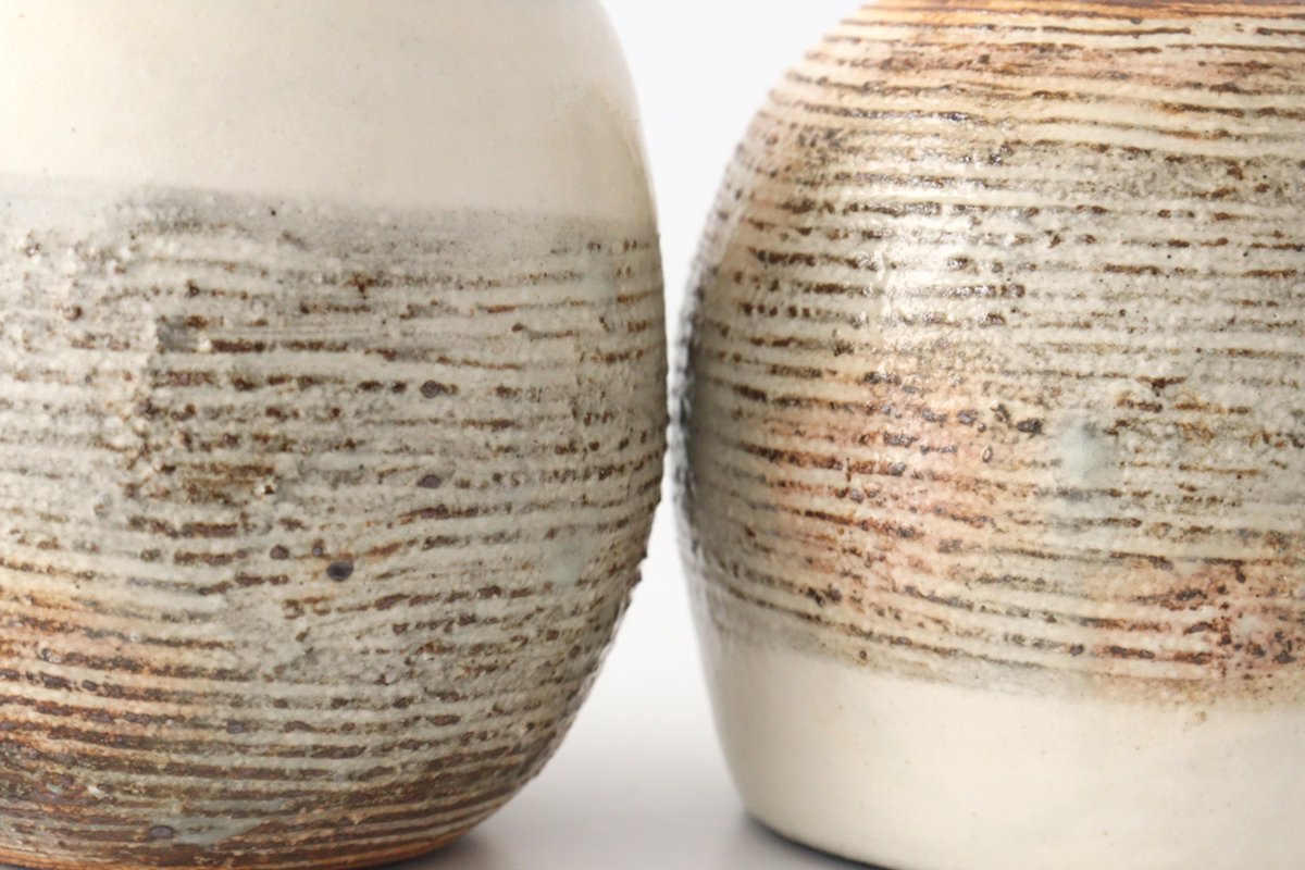Fuchiara horizontal carving egg mug pottery Furuya Pottery