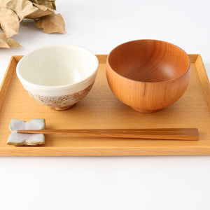Fuchiara horizontal carving rice bowl small pottery Furuya Seisho
