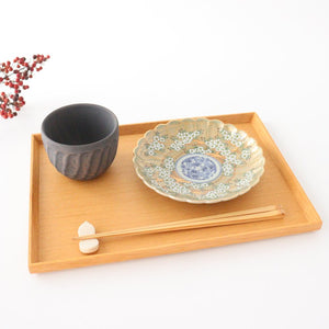 15cm/5.9in Plate Rinpa Cherry Blossom Tree Pattern Green Porcelain Rinkurou Kiln Hasami Ware