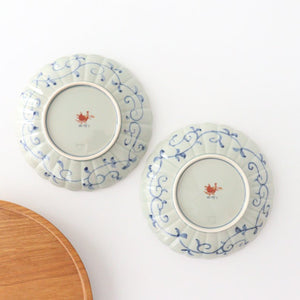 15cm/5.9in Plate Rinpa Cherry Blossom Tree Pattern Green Porcelain Rinkurou Kiln Hasami Ware