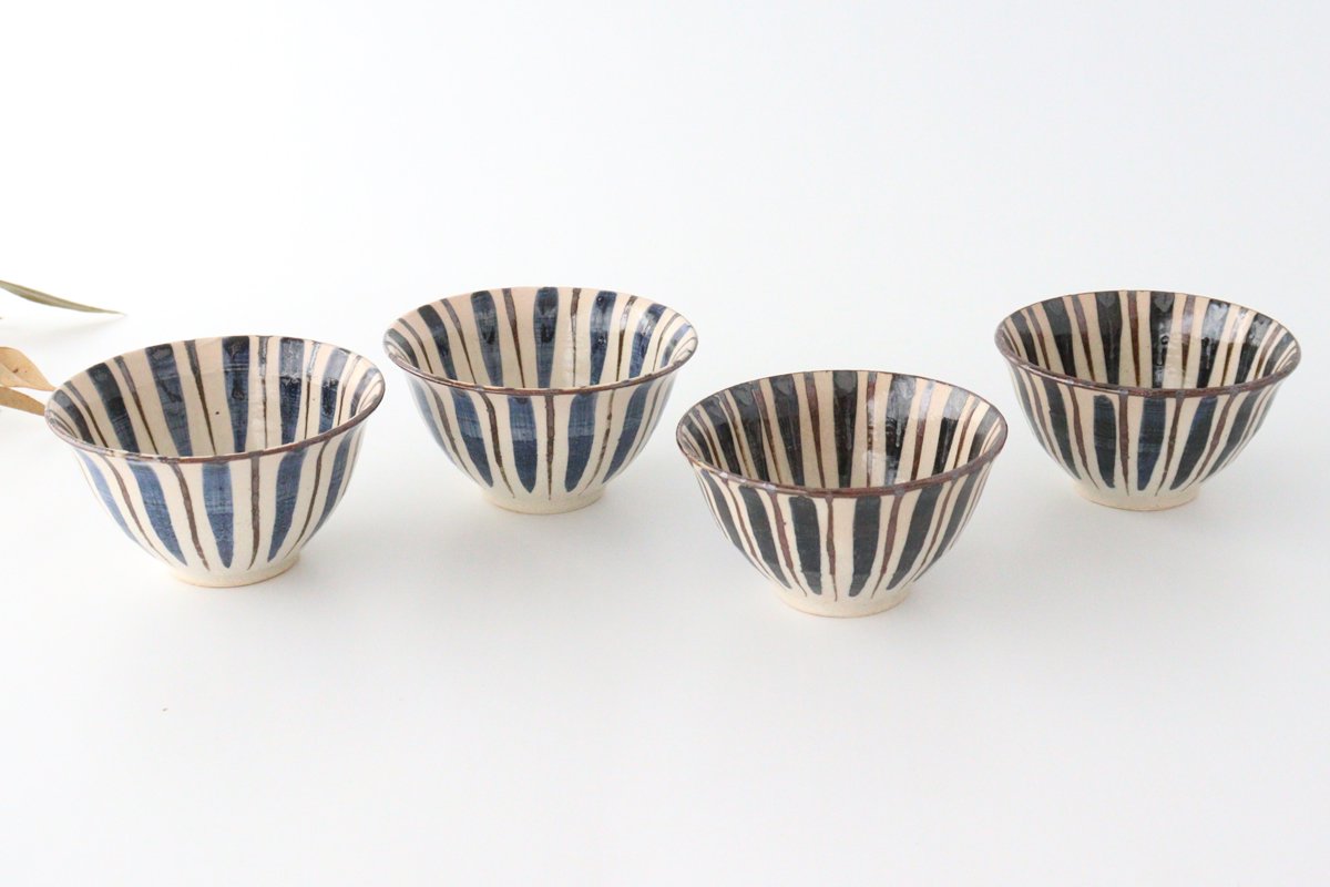 Rice Bowl Stripes Blue | Mino Ware