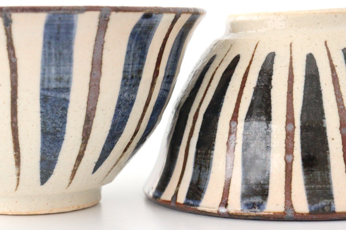 Rice Bowl Stripes Blue | Mino Ware