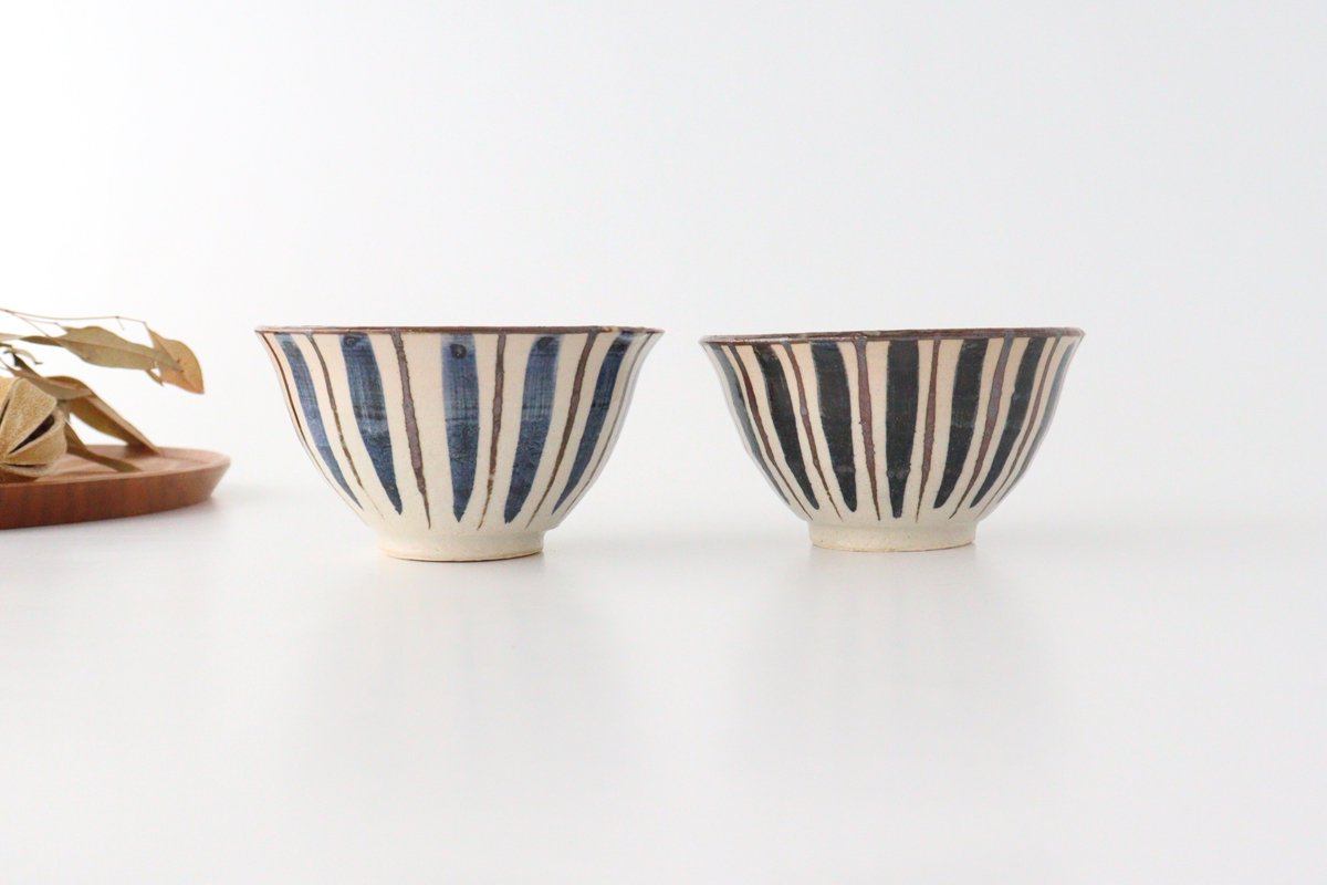 Rice Bowl Stripes Blue | Mino Ware