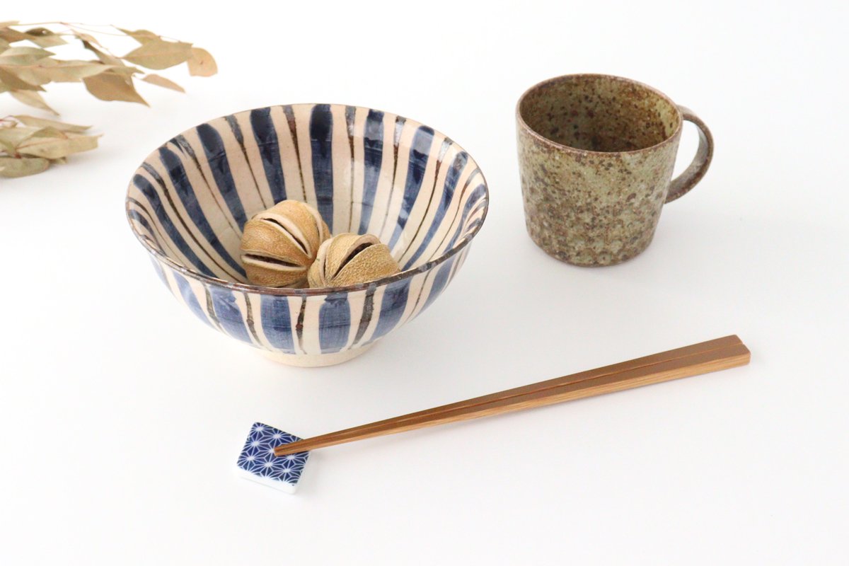 Donburi Bowl Straw Pattern Blue | Mino Ware