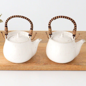 Japanese teapot White kiln glaze porcelain Mino ware