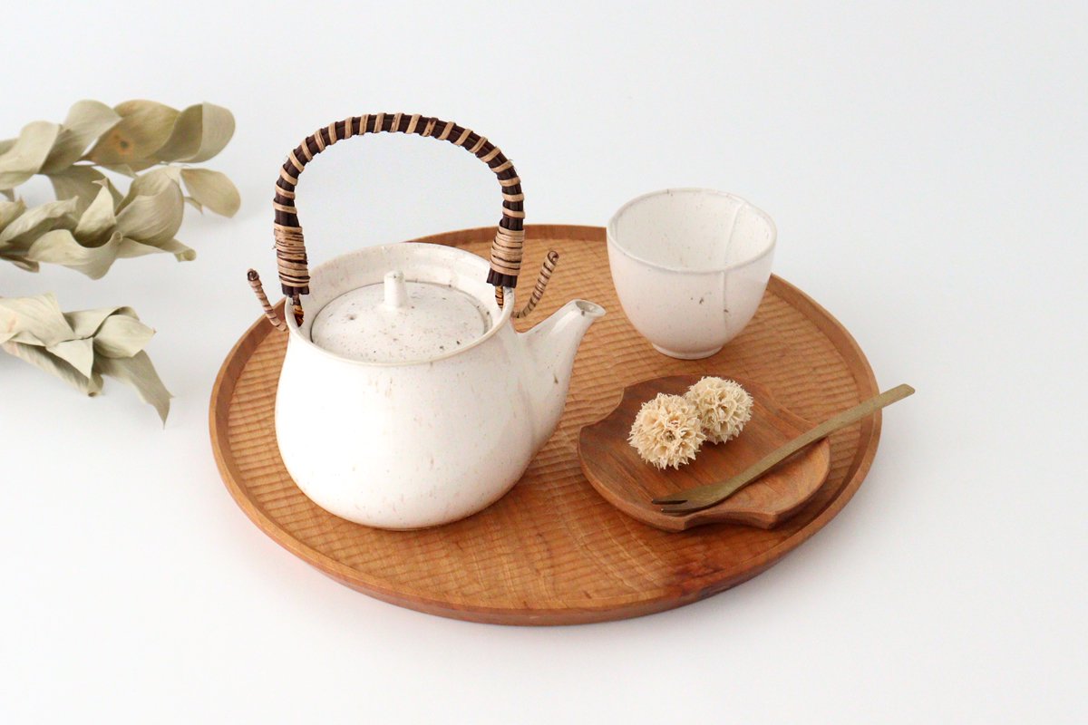 Japanese teapot White kiln glaze porcelain Mino ware
