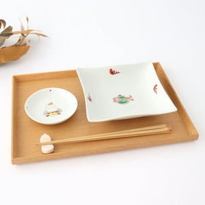 Lucky small plate Kagami-mochi porcelain Hasami ware