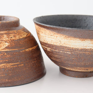 Rice Bowl Hakeme Brown | Mino Ware